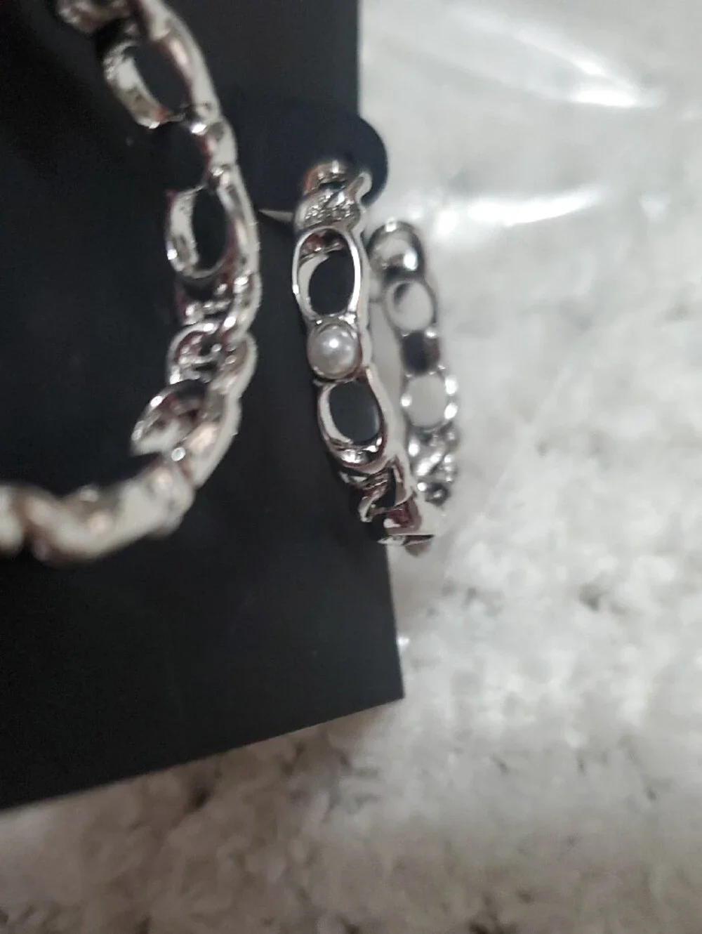 COACH Silver Twisted Hoop Earrings - Picture 3 of 5